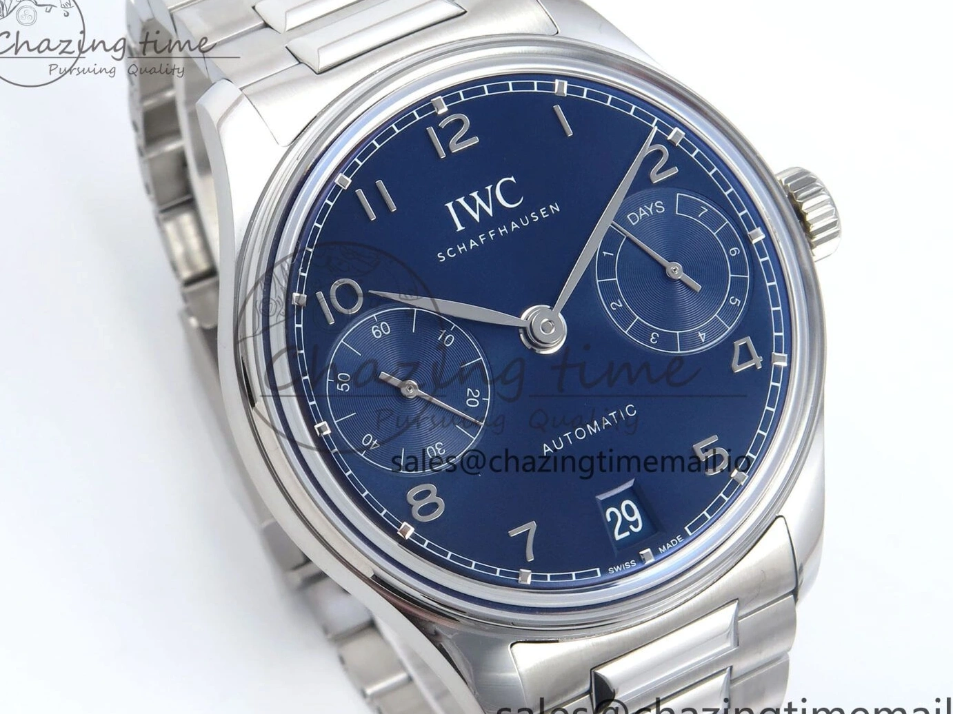 MIROTIME 0402 Portugieser Auto IWC0562E APSF 1:1 Best Edition Blue Dial on SS Bracelet A Timeless 6997